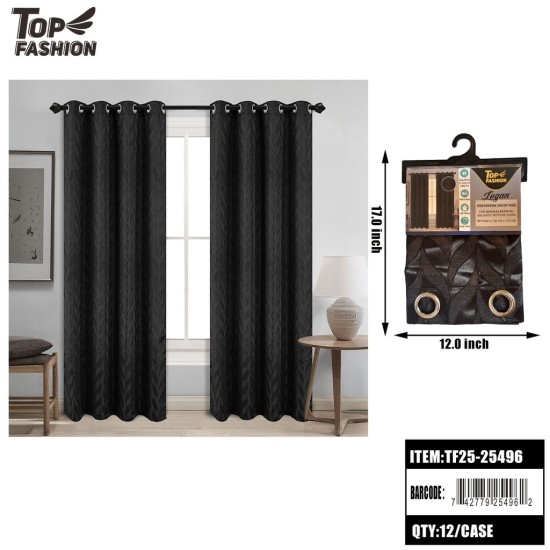 LOGAN BLACK ROOM DARKENING GROMMET CURTAIN 84 12PC/CS