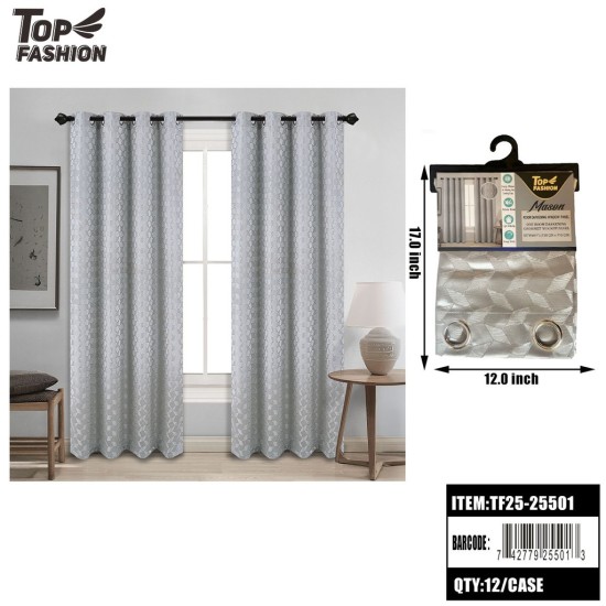 MASON SILVER ROOM DARKENING GROMMET CURTAIN 84 12PC/CS