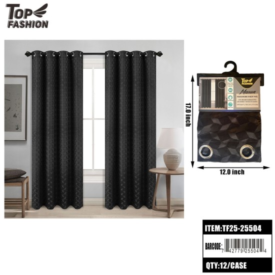 MASON BLACK DEGAN ROOM DARKENING GROMMET CURTAIN 84 12PC/CS