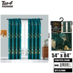 SLLIOT BLACKOUT CURTAIN WITH VALANCE-DARK GREEN 90 12PC/CS