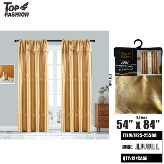 SLLIOT BLACKOUT CURTAIN WITH VALANCE-GOLD 90 12PC/CS