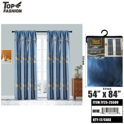 SLLIOT BLACKOUT CURTAIN WITH VALANCE-LIGHT BLUE 90 12PC/CS