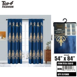 HUDSON BLACKOUT CURTAIN WITH VALANCE-DARK BLUE 90 12PC/CS