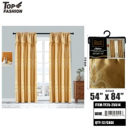 HUDSON BLACKOUT CURTAIN WITH VALANCE-GOLD 90 12PC/CS
