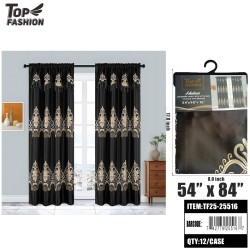 HUDSON BLACKOUT CURTAIN WITH VALANCE-BLACK 90 12PC/CS