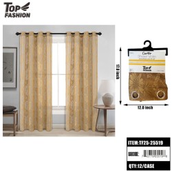 CARTER SHEER VOILE CURTAIN 90BROWN FLORAL 24PC/CS