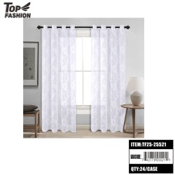 CARTER SHEER VOILE CURTAIN 90 WHITE FLORAL 24PC/CS