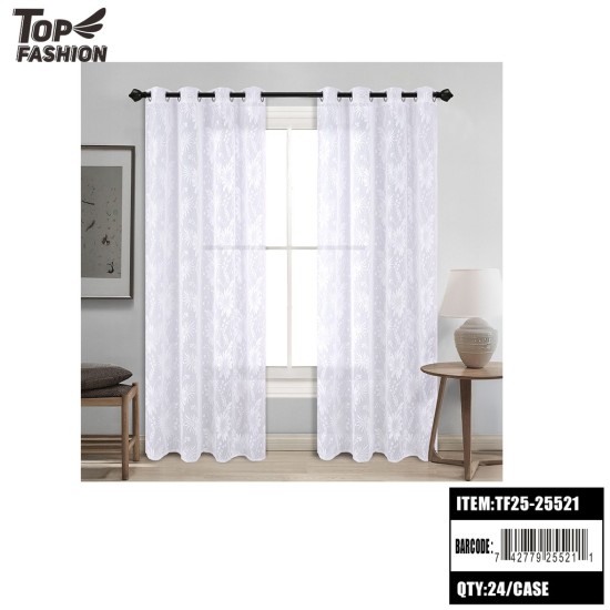 CARTER SHEER VOILE CURTAIN 90 WHITE FLORAL 24PC/CS