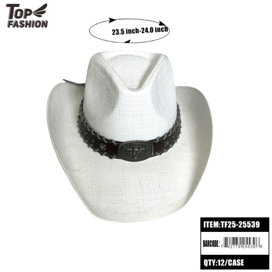 PAPER COWBOY HAT (WHITE) 12PC/CS