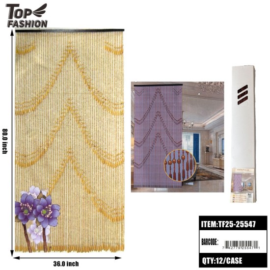 DECORATIVE BEADED DOOR CURTAIN 2COLORS 12PC/CS