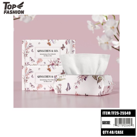 WHITE DISPOSABLE FACIAL TOWELS- 75G(50SHEETS) 48BG/CS