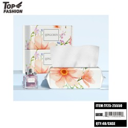 WHITE DISPOSABLE FACIAL TOWELS- 90G(40SHEETS) 48BG/CS