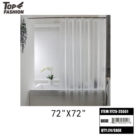 CLEAR WATERPROOF SHOWER CURTAIN 72X72 24PC/CS