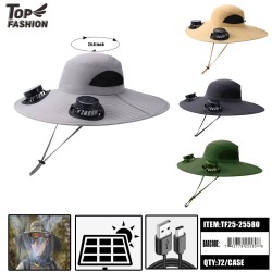 MIXED 4 COLORS DOUBLE FAN OUTDOOR SUN HAT 12PC/6PK/72PC/CS