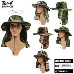 CAMOUFLAGE OUTDOOR 6COLORS BUCKET HAT 12PC/12BG/144PC/CS