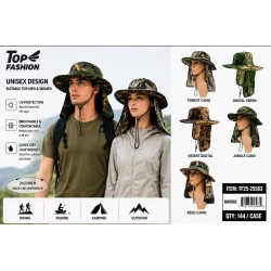 CAMOUFLAGE OUTDOOR 6COLORS BUCKET HAT 12PC/12BG/144PC/CS