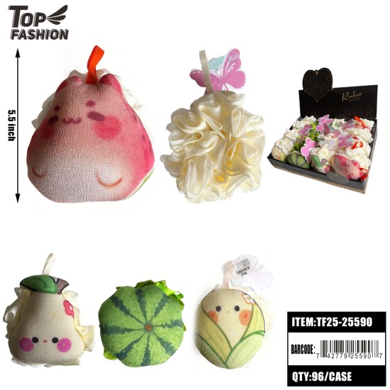 CUTE CARTOON BATH FLOWER-5.5 INCH 16PC/6BG/96PC/CS