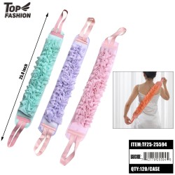 LONG RUFFLED BATH BACK SCRUBBER STRAP-25 6PC/20BG/120PC/CS