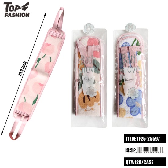 LONG HANDLE BATH BACK SCRUBBER STRAP 6PC/20BG/120PC/CS