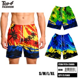 MEN PRINTED 3COLORS BEACH SHORTS 12PC/6BG/72PC/C