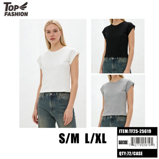 WOMEN 3 COLOR FITTED SHORT SLEEVE T-SHIRT 12PC/6BG/72PC/C