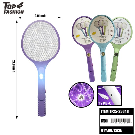 RECHARGEABLE ELECTRIC MOSQUITO SWATTER-TYPE-C CHARGING 60PC/C
