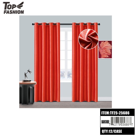 BLACKOUT CURTAINS 84 RED GOLD STAMPING 12PC/CS