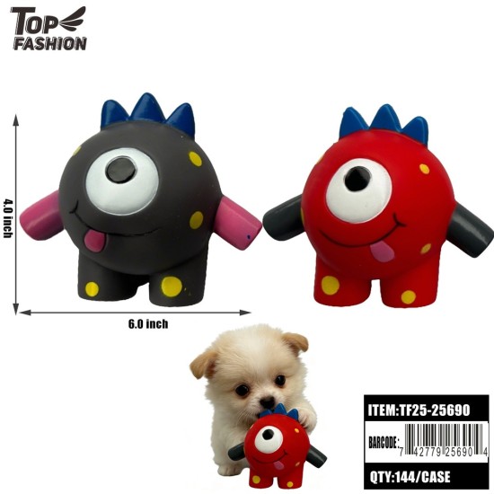 MONSTER SQUEAKY LATEX DOG TOY 2COLOR 12PC/12BG/144PC/CS