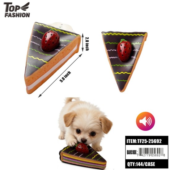 STRAWBERRY CHOCOLATE CAKE SQUEAKY DOG TOY 12PC/12BG/144PC/CS