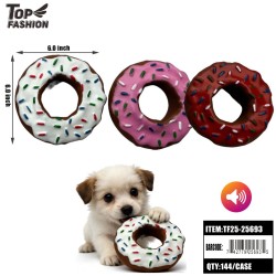 COLORFUL DONUT SQUEAKY DOG TOY SERIES 3CLR 12PC/12BG/144PC/CS