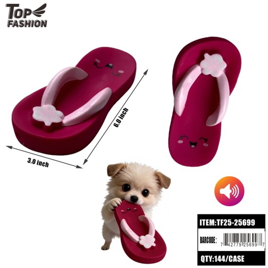 FLIP-FLOP SHAPED PET SQUEAK TOY 12PC/12BG/144PC/CS