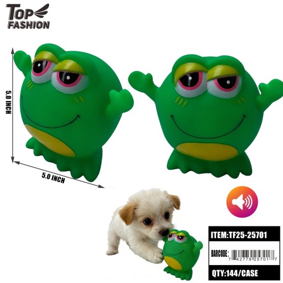 CUTE FROG-SHAPED PET SQUEAK TOY 12PC/12BG/144PC/CS