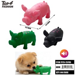 CUTE PIG-SHAPED PET SQUEAK TOY 3CLR 12PC/12BG/144PC/CS