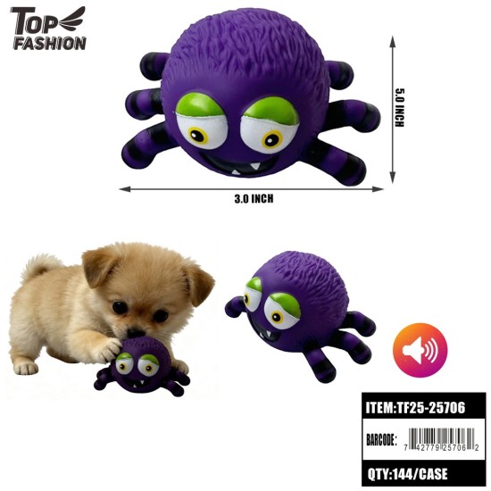 CUTE SPIDER-SHAPED PET SQUEAK TOY 12PC/12BG/144PC/CS