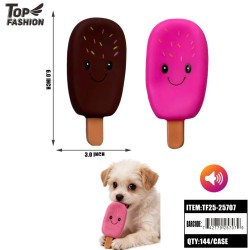 CUTE POPSICLE-SHAPED PET SQUEAK TOY 2CLR 12PC/12BG/144PC/CS