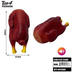 ROASTED CHICKEN-SHAPED PET SQUEAK TOY 12PC/12BG/144PC/CS