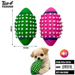 FOOTBALL-SHAPED PET SQUEAK AND DENTAL CHEW TOY12PC/12BG/144PC
