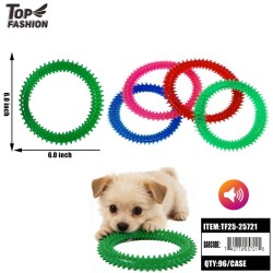 SOFT SPIKY RING PET DENTAL CHEW TOY 4CLR 12PC/8BG/96PC/CS