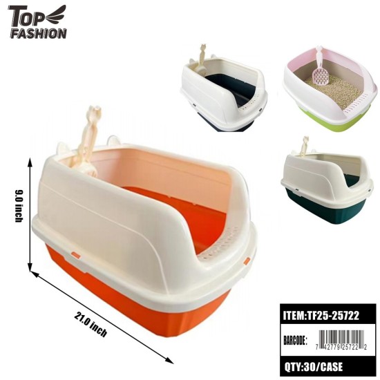 SEMI-ENCLOSED CAT LITTER BOX 4CLR 30PC/CS