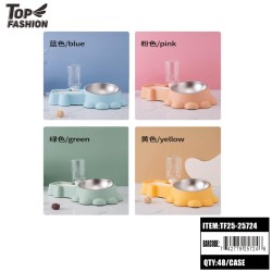 MULTIFUNCTION PET FEEDING BOWL SET 4CLR 16PC/3BG/48PC/CS
