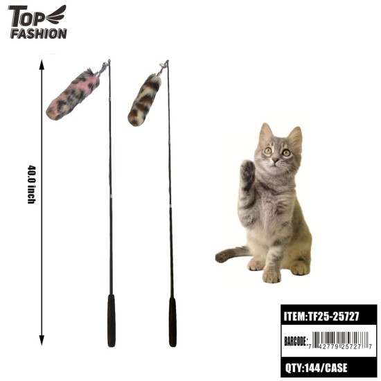 PLUSH TEASER WAND CAT TOY 2CLR 12PC/12BG/144PC/CS