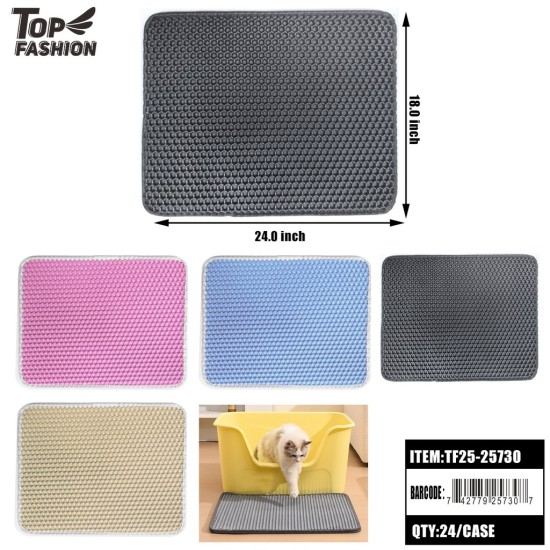CAT LITTER MAT FEATURING HONEYCOMB 4CLR 12PC/3BG/36PC/CS