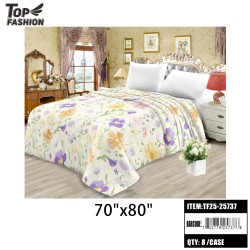 FULL SIZE FLOWER PRINT FLANNEL FLEECE BLANKET 8PC/CS