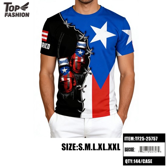 SPORTS T-SHIRT PUERTO RICO FROG CREW NECK S-XXL 144PC/CS