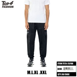 MENS CARGO PANTS WITH MULTIPLE POCKETS BLACK 6PC/6BG/36PC/CS