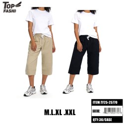 WOMENS CASUAL CROPPED PANTS 2COLORS 6PC/6BG/36PC/C