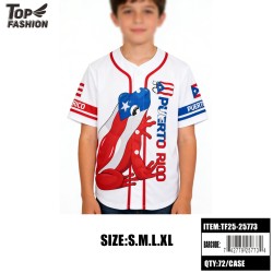PUERTO RICO KIDS WHITE BUTTON BASEBALL JACKET 72PC/CS