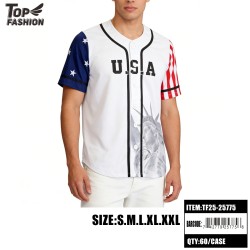 USA BUTTON BASEBALL JERSEY WHITE S-XL 60PC/CS