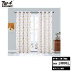 BLACKOUT CURTAIN 54"X84" WHITE LEAF PATTERN 12PC/CS