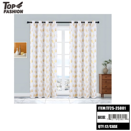 BLACKOUT CURTAIN 54"X84" WHITE LEAF PATTERN 12PC/CS